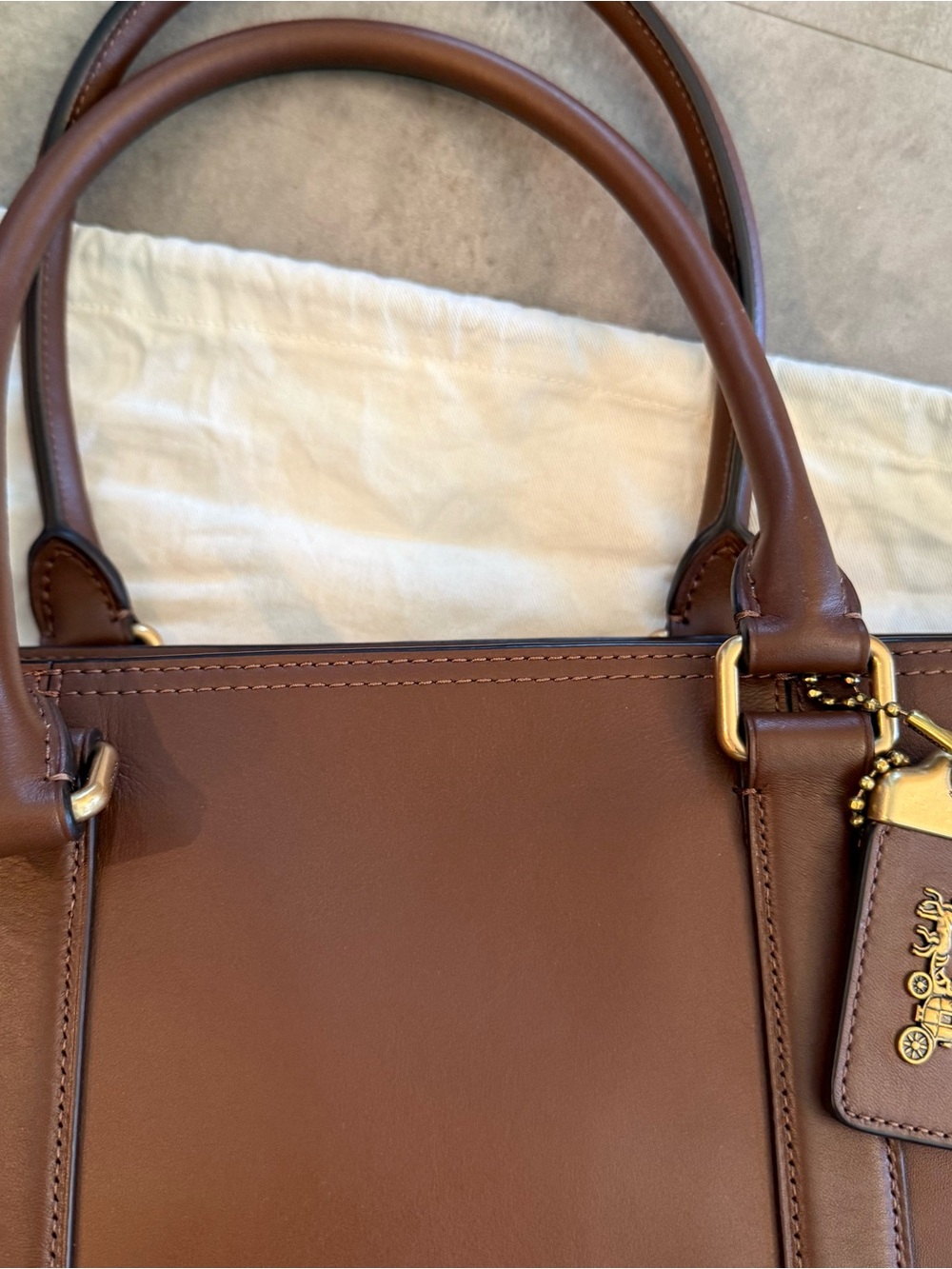 Coach Metropolitan Carryall, men's tote, tan glove leather, nearly new - Picture 9 of 13